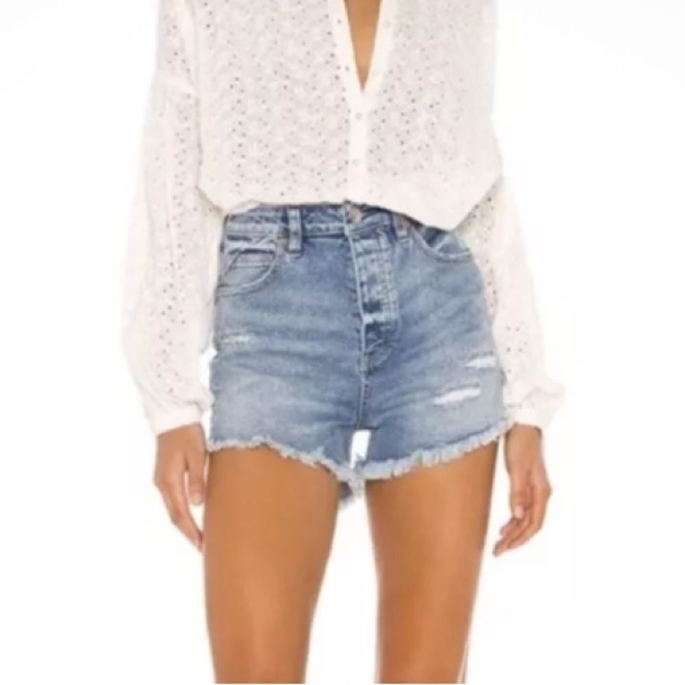 Free People CRVY Vintage High-Rise Shorts Boho Festival Rodeo